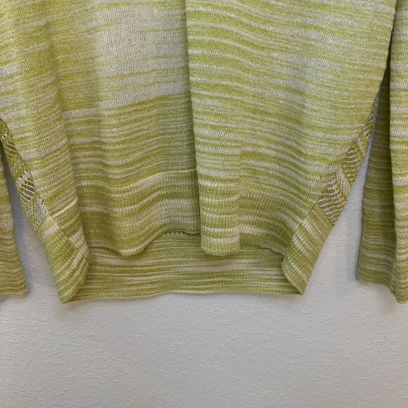 Moth Anthropologie Lightweight V Neck Sweater Lime Green Boho Hippie Womens Sz L - Picture 5 of 11